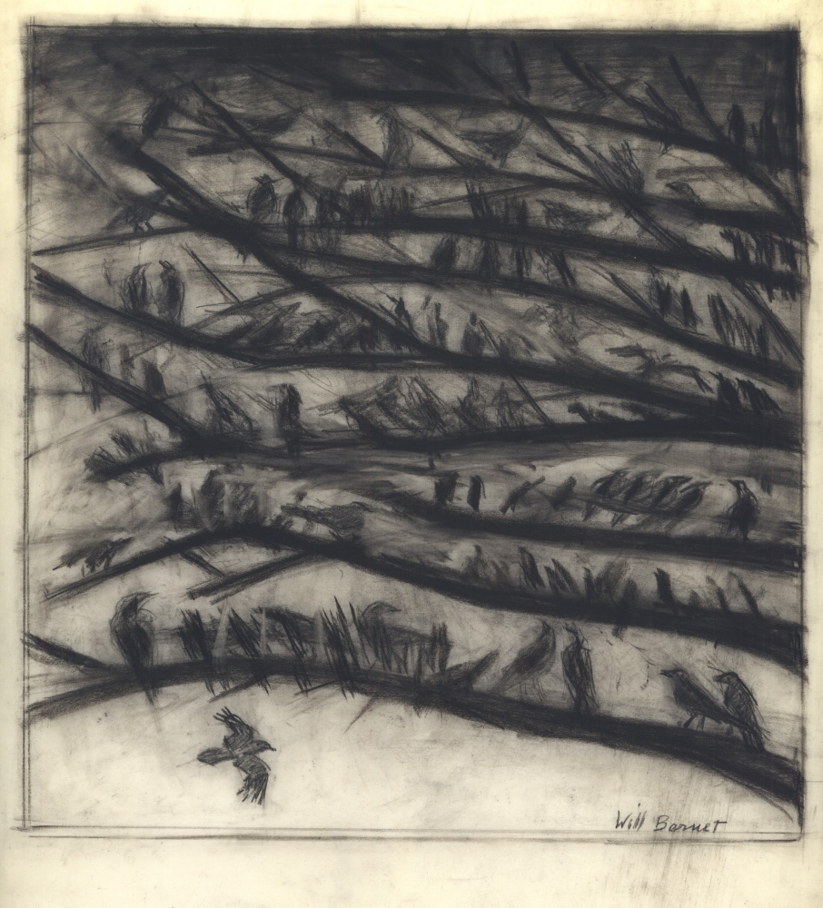 Poem 1764, c. 1989, charcoal on vellum, 17 x 11 1/2 inches