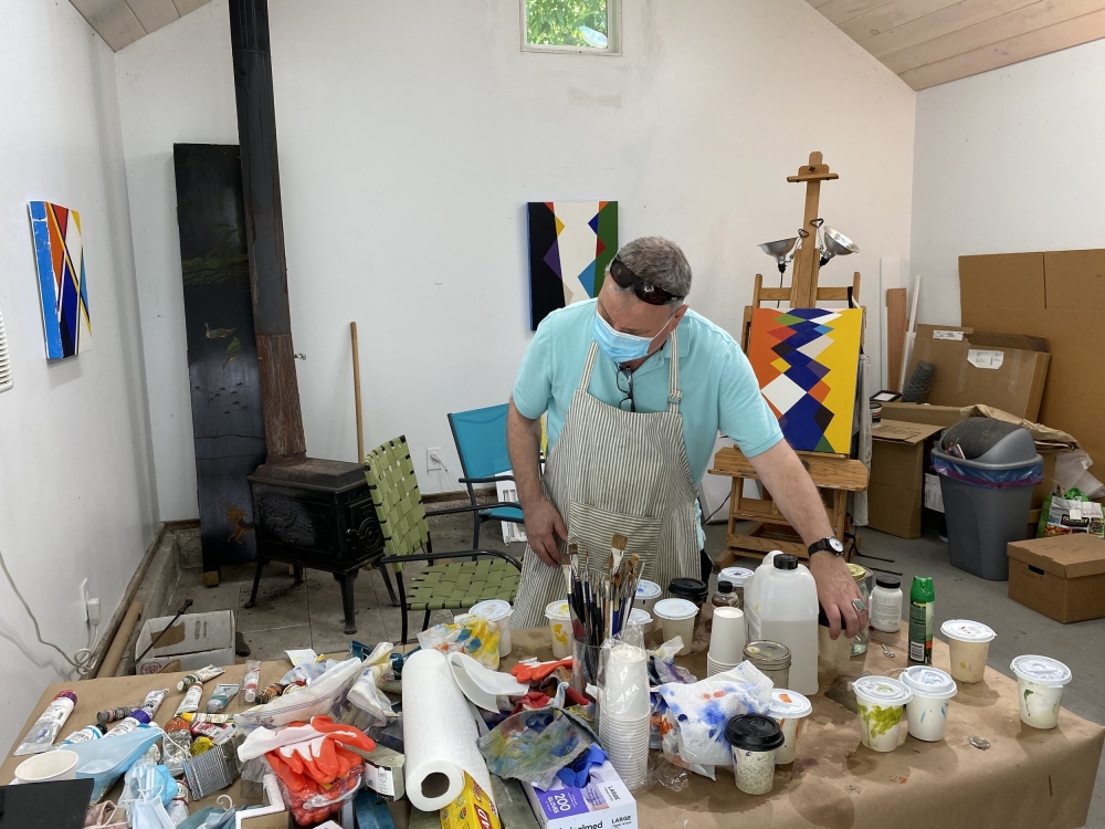 Stephen Westfall in his studio, August 2020