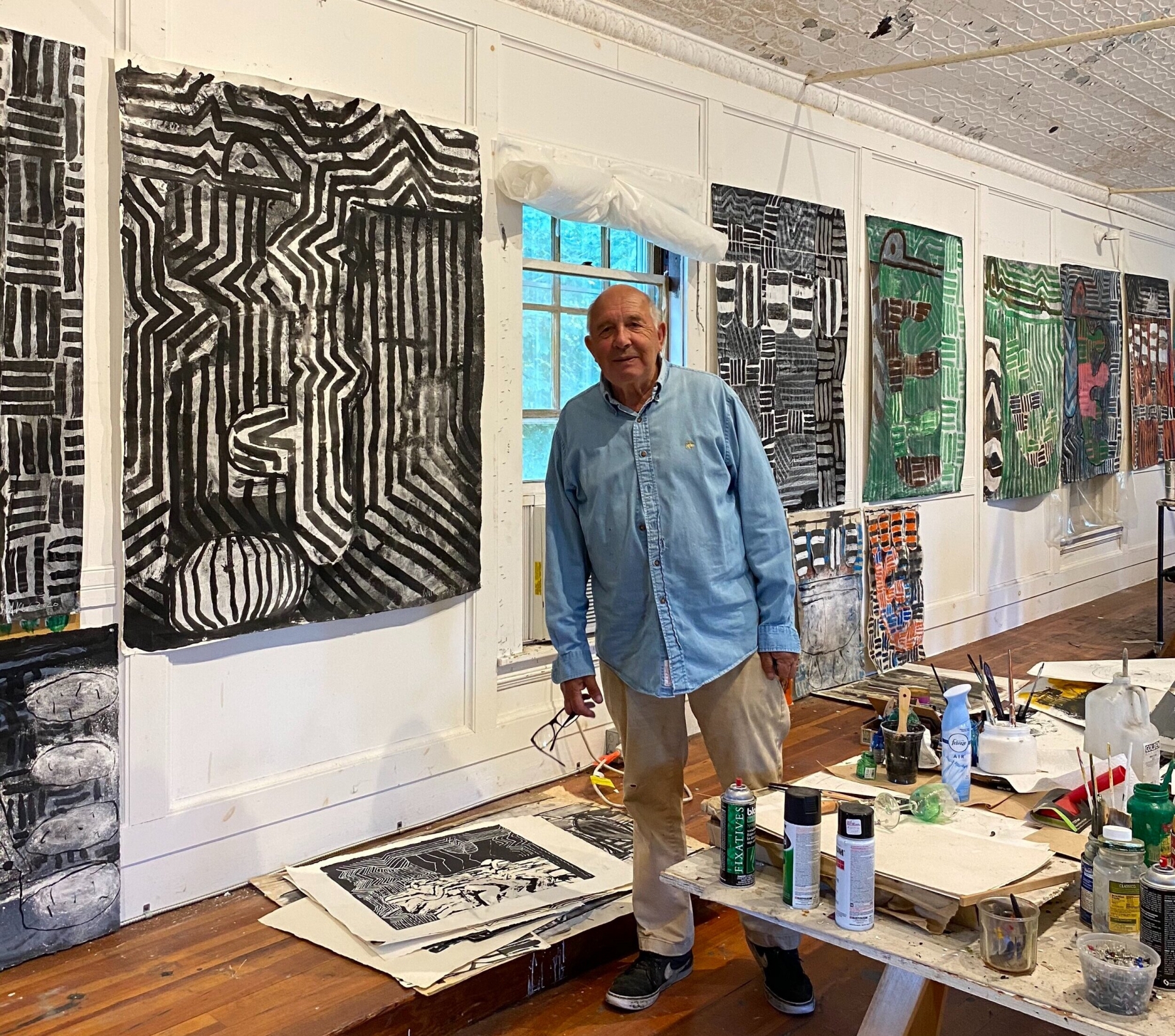 John Walker in his studio, August 2020